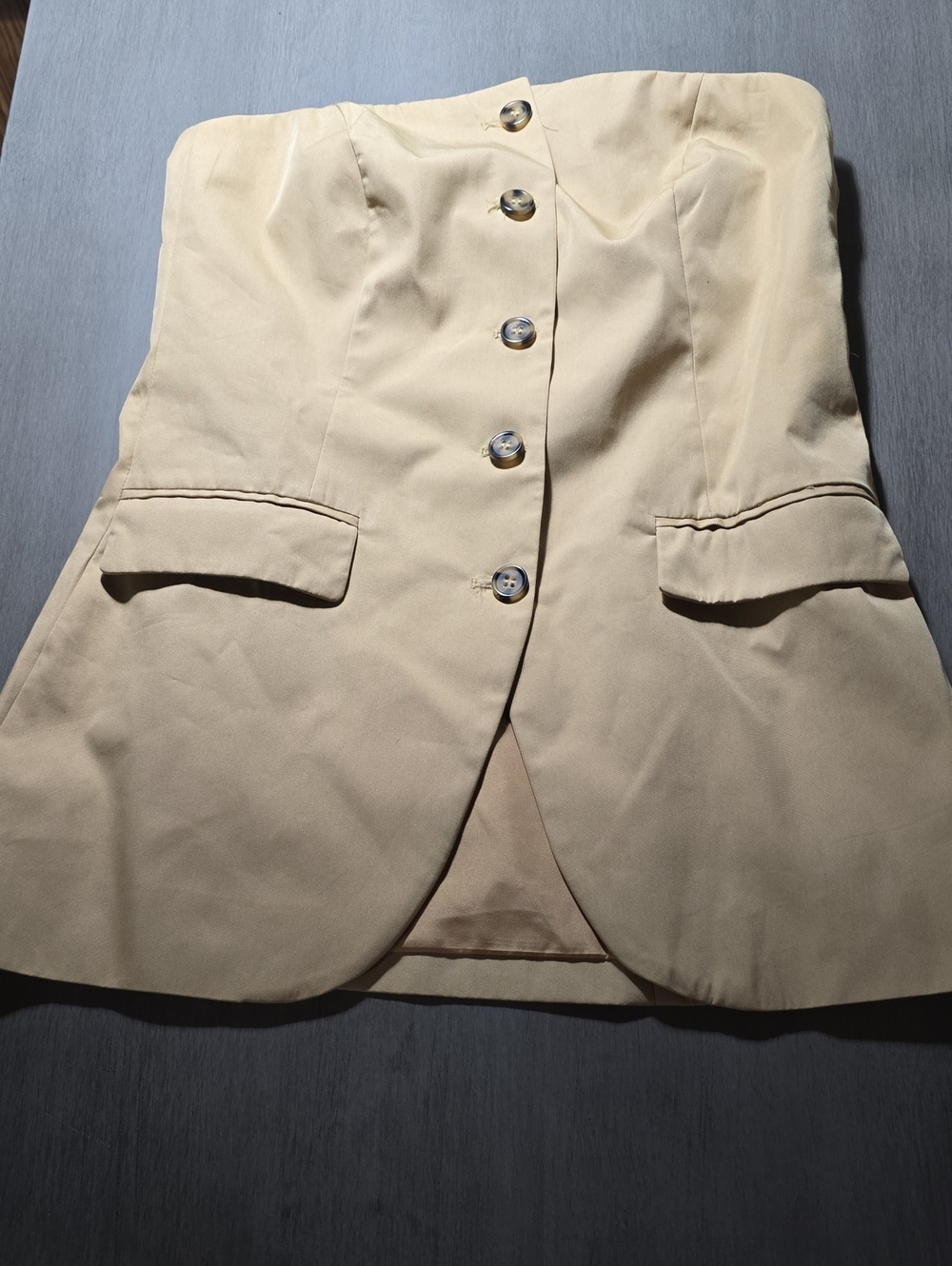 Divided khaki colored corset top sz small